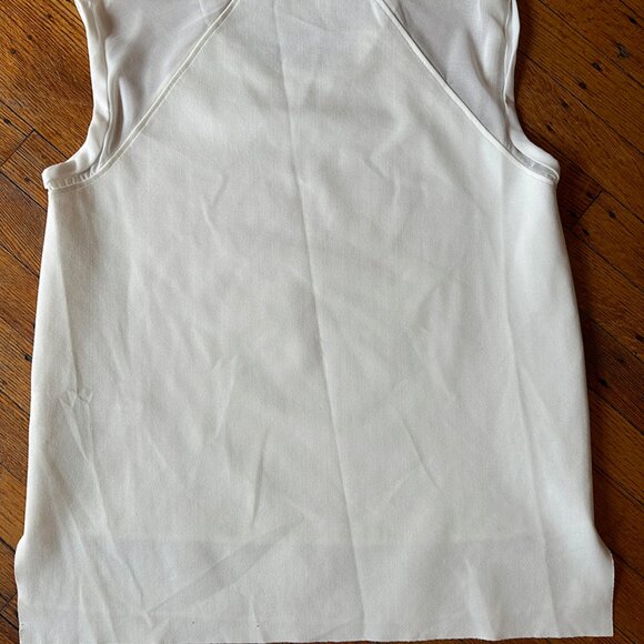 Zara cream Ivory textured sleeveless blouse w/multi fabrics wms Large - Picture 2 of 10
